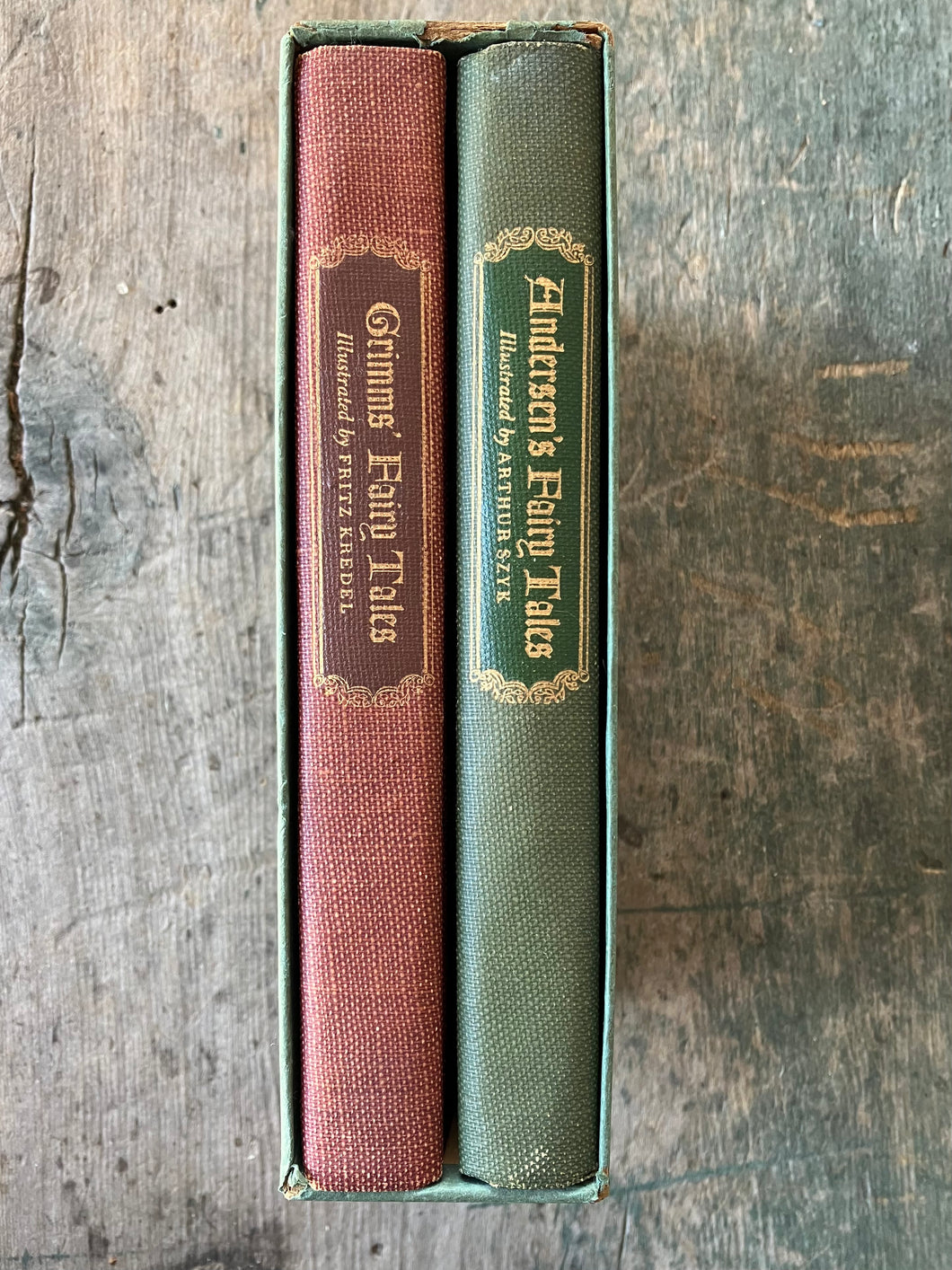 Andersen’s Fairy Tales and Grimms’ Fairy Tales by Hans Christian Andersen and the Brothers Grimm. TWO VOLUME BOXED SET.